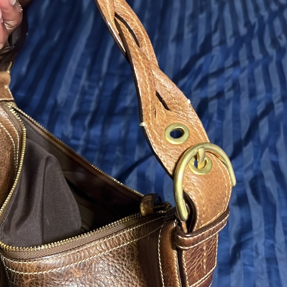 Vintage Coach hobo style bag brown/beige worn look EXCELLENT CONDITION - Picture 5 of 6